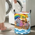 thumbnail image 5 of Sikiie Rainbow Animals on Noah's Ark Print Round Dirty Clothes Basket, Waterproof Standing Foldable Storage Basket, for Laundry Room, Bedroom, Bathroom Storage-Medium, 5 of 6