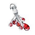 thumbnail image 2 of Xotic Tech Universal Key Chain Ring, Flaming Rhinestone Crystal Water-drop Teardrop Diamond Car Home Keychain Ring for Girls Ladies, Red, 2 of 7