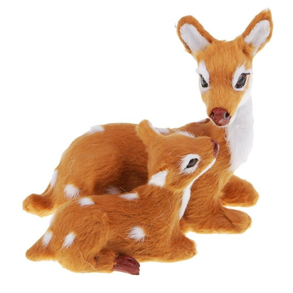 Mini Simulation Reindeer Plush Ornament toy for Christmas Trees Decor - B