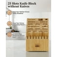 thumbnail image 2 of Cooks Standard Classic Bamboo Cutlery Block Holder without Knives, X-Large Universal Countertop Butcher Block Kitchen Knife Stand for Easy Kitchen Storage, Made of Natural Bamboo, 25 Slot, 2 of 6