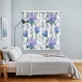 thumbnail image 4 of Blue Purple Spring Floral Kitchen Curtains 84 Inch Length, Summer Botanical Elegant Grommet Top Bedroom Living Room Curtains, Light Filtering Cafe Curtain Drapes 2 Panels Set 104''x84'', 4 of 9