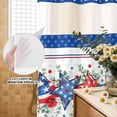 thumbnail image 2 of No Hook Shower Curtain with Built-in Rings - Red White Blue Patriotic Stars Washable Waterproof Fabric Bathroom Curtains for Hotel,Rentals, Stall 48 X 72 Inch , Eucalyptus Leaves Poppy, 2 of 9