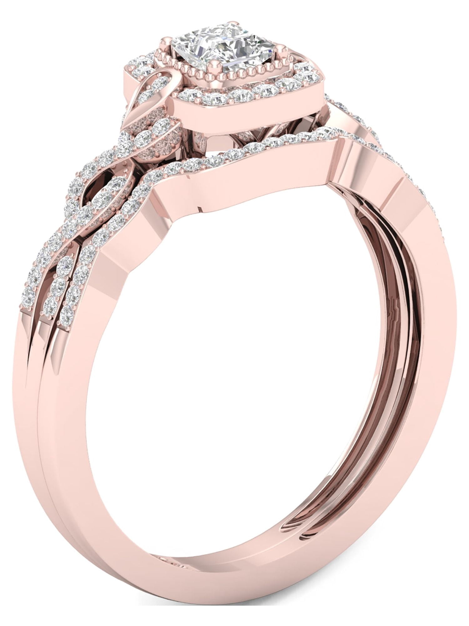 Imperial Women's IGI Certi 1/3 Ct Diamond 10k Rose Gold Twist Shank Bridal Set