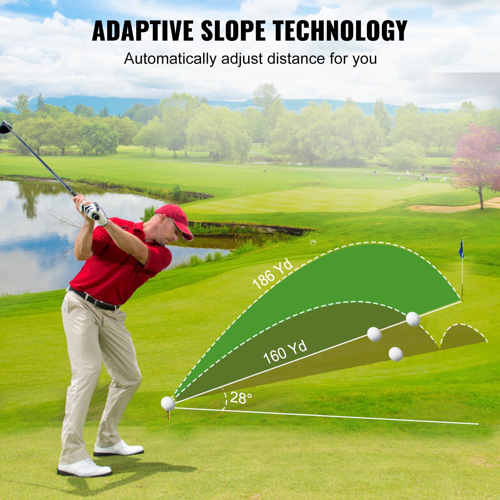 KFFKFF 900 Yards Laser Golf Rangefinder Distance Measuring Slope Switch Magnet
