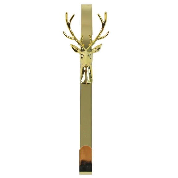 15.25 in. Shiny Gold Deer Christmas Wreath Hanger