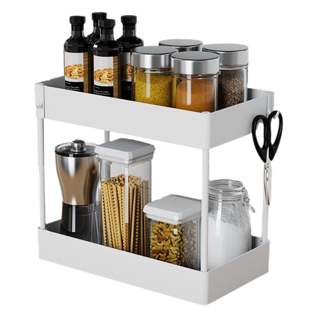 Para Debajo Del Fregadero De 2 Niveles, Estante Organizador Para Debajo Del Fregadero Para Baño Y Cocina, Estante De Almacenamiento Para Debajo Del Fregadero Del Baño Serendint HA040490-01