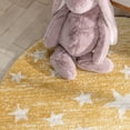 thumbnail image 7 of Well Woven Kosme Yellow Geometric Star Pattern Stain-resistant 4' Round Area Rug (4'), 7 of 7