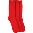 thumbnail image 6 of ToBeInStyle Pack of 3 Unisex Colorful One Size Fits Most Dress Crew Socks - Red, 6 of 8