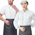 thumbnail image 1 of 2-Pack Unisex Chef Jacket Color Piping Chef Coat Lightweight Kitchen Working Chef Uniform, 1 of 1