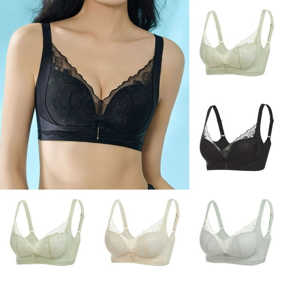 Bras For Women No Underwire Push-up Full Coverage Women Underwear Tank bras with Soft Support Gray L