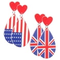 thumbnail image 5 of SWETRACE 2Pairs Dangle Drop Earrings for Women American Independence Day Theme in Assorted Colors, 5 of 8