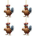 thumbnail image 1 of Colgante Árbol de Navidad Adorno de Pollo Lindo Coche Acrílico Creativo (F), 1 of 3