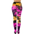 thumbnail image 6 of ToBeInStyle Womens Vibrant Multicolored Rainbow Opaque Fashion Tights Pantyhose Hosiery - Vibrant Tie Dye Pink & Black, 6 of 7