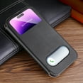 thumbnail image 7 of Allytech For iPhone 14 Pro Synthetic Leather Case Ultra Thin Flip with Magnetic Closure, 2 Viewing Windows and Stand Function Case Cover Compatible with iPhone 14 Pro (6.1 inch), Blue, 7 of 7
