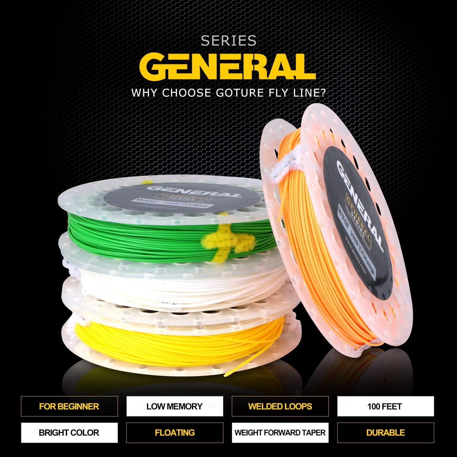 Goture Fly Cord Fly Cord Floating Fly Cord Fly Fishing String Weight Forward Double Welded Micro Loops Fly Cord For Freshwater Saltwater 90FT 100FT