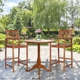thumbnail image 3 of Costway Set of 2 Bar Stools 29inch Acacia Wood Pub Chairs Outdoor w/ Armrests, 3 of 11