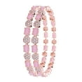 thumbnail image 2 of Ratnavali Jewels Indian Bangle Set CZ Cubic Zirconia Brass Metal Kada Bracelet Jewelry for Women Pink Rose Gold Tone, 2 of 6