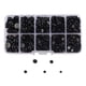 thumbnail image 1 of Ojos de seguridad de plástico negro con arandelas de 5 mm, 6 mm, 8 mm, 9 mm, 10 mm y 12 mm para manualidades de muñecas. 750 piezas, 1 of 4