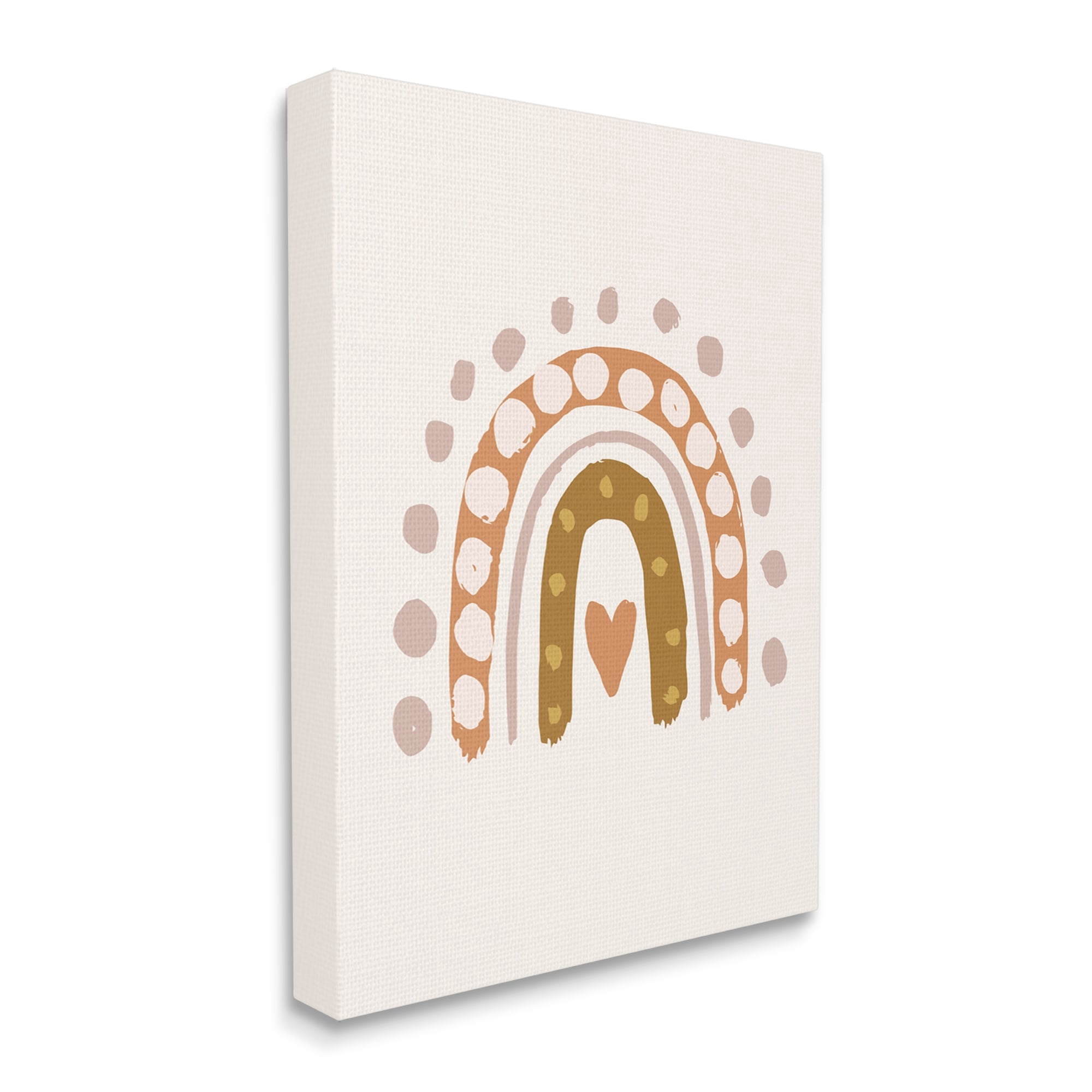 Stupell Industries Dotted Bohemian Rainbow Heart Symbol Kid's Art,24 x 30, Design by Caroline Alfreds