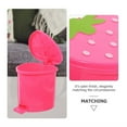 thumbnail image 4 of Small Plastic Trash Can, Trash Can with Lid, Cute Trash Can for Bedroom, 6X11 in Pink, 1 Pc, Strawberry decor, Car desk Compact Waste Bin, 4 of 6