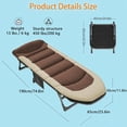 thumbnail image 3 of Folding Camping Cot, Travel Cot with Adjustable Backrest und Side Pocket, 450LBS Max Load, Portable Cots for Adults, Adult Cots for Sleeping for Outdoor, Office Nap, Beach, Travel (Brown), 3 of 7