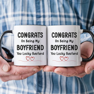Personalized Mug - Christmas Kissing Couple - My boyfriend is hotter than  hot cocoa - Valentines Gifts For Boyfriend