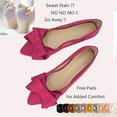 thumbnail image 4 of Womens Ballet Flats Shoes Comfortable Pointy Toe Suede Pink Dressy Shoes Wedding Size 7.5, 4 of 7