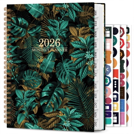 Floral Themed Annual Academic Planner And Organizer Notebook With Weekly Monthly Layout For Goal Setting And Management Journal