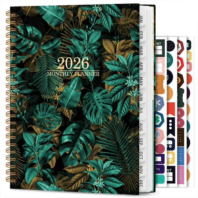 TIELUTT Floral Themed Annual Academic Planner and Organizer Notebook with Weekly Monthly Layout for Girly and Pens A5 Notebooks for Work Blank Note Book No Lines Reusable Notebooks Dotted Notebooks f