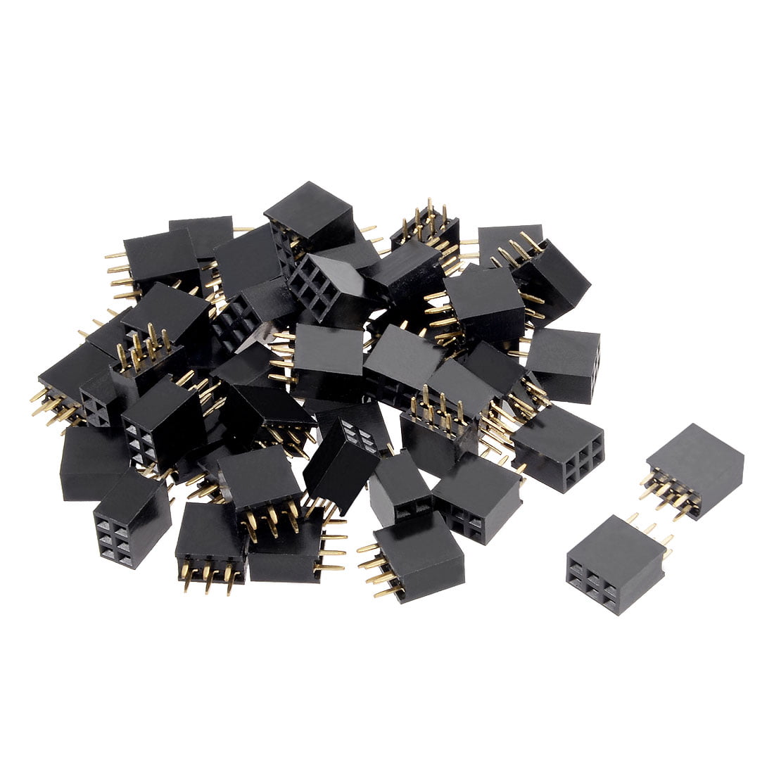 50pcs 2 x 40 2.54mm Pin Male Double Row Right Angle Pin Header Strip Connector