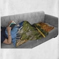 thumbnail image 6 of Yosemite Soft Flannel Fleece Blanket, Bird's Flight Flies over Mountains Yosemite National Park Early Fall Season, Cozy Plush for Indoor and Outdoor Use, 60" x 80", Orange Blue Green, by Ambesonne, 6 of 6