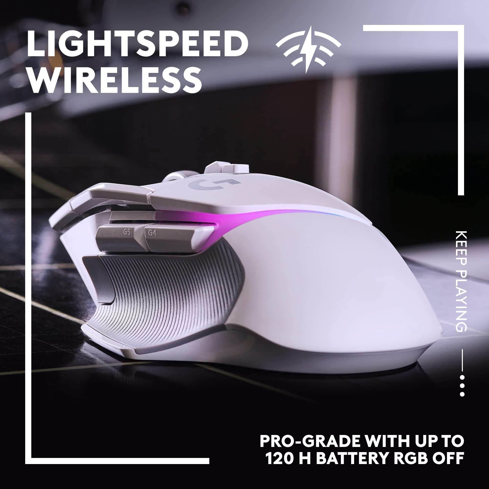 Restored Logitech G502 X Plus Lightspeed Wireless Optical Mouse - White (Refurbished)