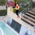 thumbnail image 5 of Tiny 1/64 Collectible Diorama Fitness Woman Man Figure Street Train Road - headset women orange, 2.8-3cm, 5 of 10