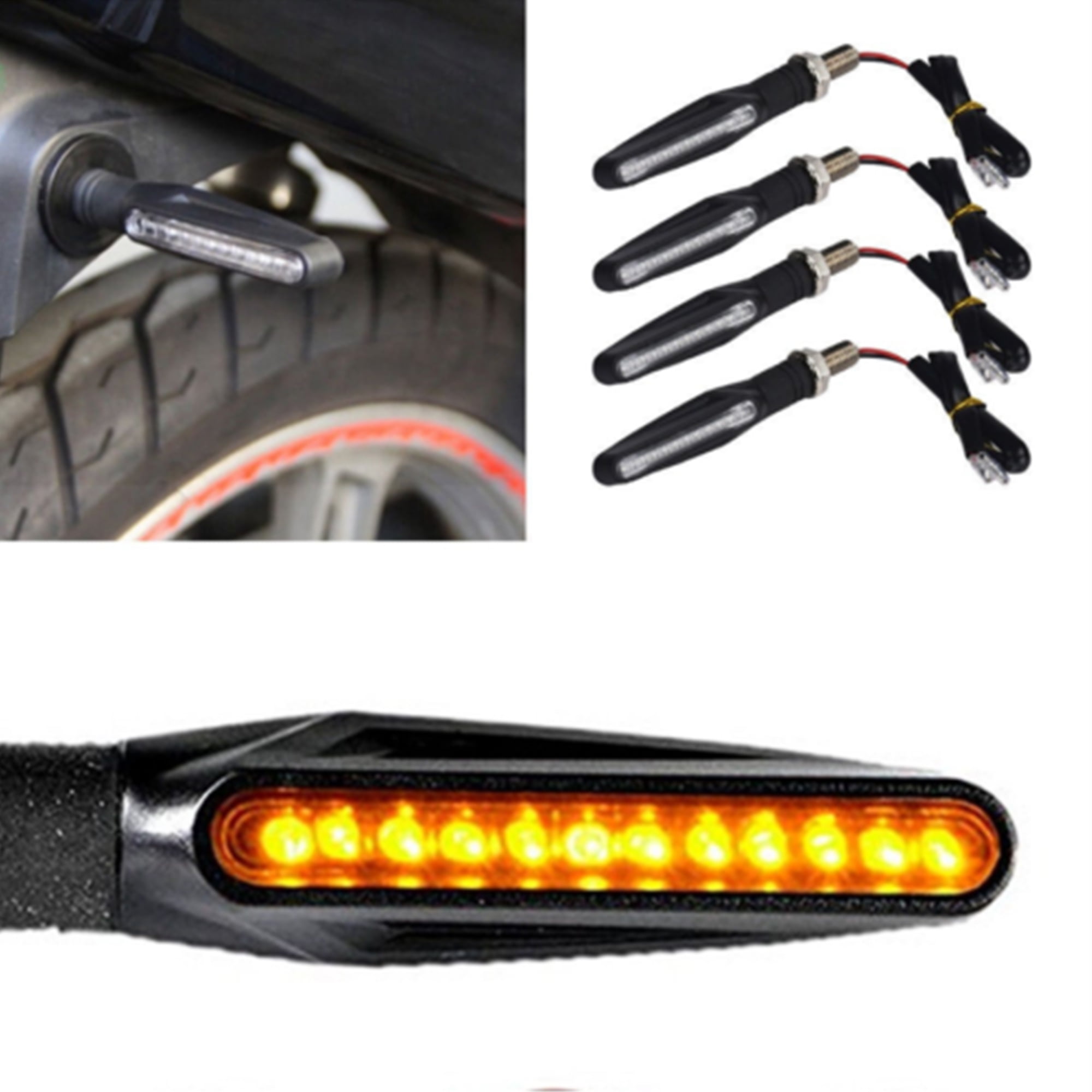 JYYYBF Motorcycle Turn Signals LED Light E24 Flowing Water Blinker