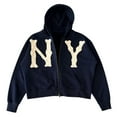 thumbnail image 3 of Men's Letter Embroidery Zip Up Hoodie Sweatshirt Long Sleeve Crewneck Colorful Hip Hop Streetwear Jacket, 3 of 3