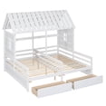 thumbnail image 7 of Twin Double Shared Bed,Twin Size House Platform Beds with 2 Drawers for Boy and Girl Shared Beds, Montessori House Bed Frame Combination of 2 Side by Side Twin Beds for Bedroom,No Box Spring Needed, 7 of 7