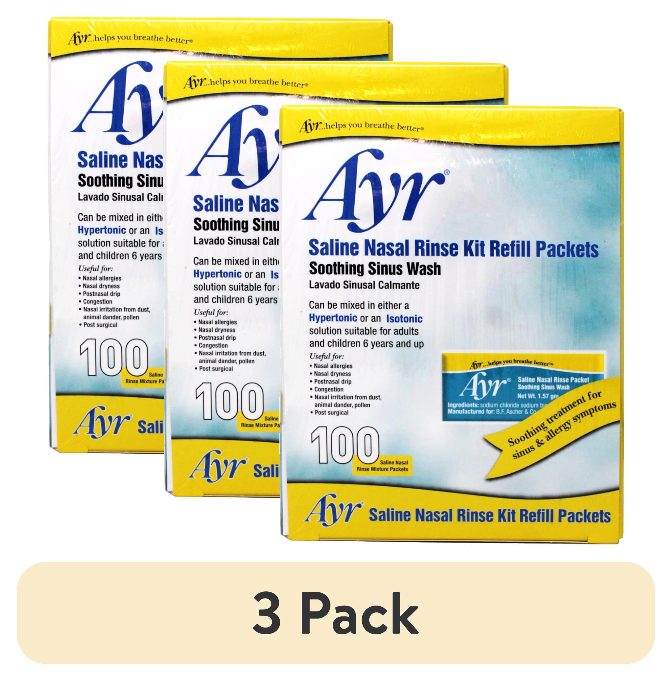 (3 pack) Ayr Sinus Rinse Kit Refill Packets - 100 Count