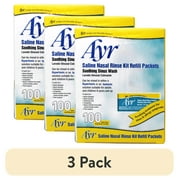 (3 pack) Ayr Sinus Rinse Kit Refill Packets - 100 Count