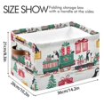 thumbnail image 4 of Yayeee Canvas Storage Basket with Handles for Shelves Fabric Bins Closet Organizer, Christmas Train, 4 of 8