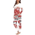 thumbnail image 2 of Suhoaziia Pajamas for Ladies Home Life Elastic Nightwear Size 2XL,Piano Snowflake Fall Clothing Chriatmas Gift Warmth Sweatsuit 2pcs Graphic Long Sleeve Top & Pants, 2 of 5
