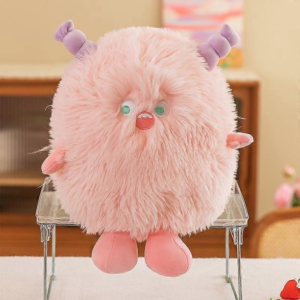 Long-haired little monster plush doll creative big-eyed monster doll-Pink-35CM