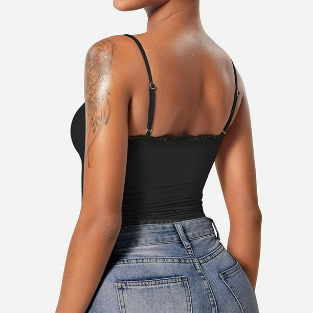 Tank Tops Under 20$, Black Black Tank Top Woman Baberdicy Lace Top