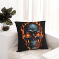 thumbnail image 6 of Fuzoiu Flame Metal Skull Print Square Pillow Cover,Hidden Zipper Design,Luxury Square Pillow Case, Throw Pillow,Couch Cushion-20"x20", 6 of 7