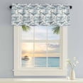 thumbnail image 5 of Whales Window Valance for Kitchen, Watercolor Gradient Grey Green Whale Seaweed Beige Rod Pocket Short Curtain for Small Windows, Light Filtering Decorative Valance, 60 x 14 Inch, 5 of 9
