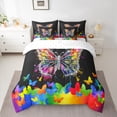 thumbnail image 2 of Homewish Diamond Butterfly Printed 7-Piece Twin Bedding Sets,Watercolor Splash Ink Bedding Comforter Set,Painting Artistic Sheet Sets For Girl Kids,Luxury Bedroom Decor, 2 of 8