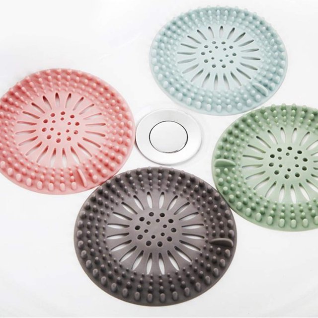 Reusable Hair Stopper Drain Cover, Adhesive Backing For Quick Install, Non-Leaking Tub Stopper In Multi-Color Design, Durable Thermo-Plastic-Rubber For Longevity, 8 Pack