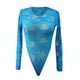 thumbnail image 1 of Gibobby ropa interior Leotardo largo de encaje elástico para mujer, mono con parte superior de cuerpo Floral de manga para mujer, mono de mujer, lencería (Aqua, XL), 1 of 5