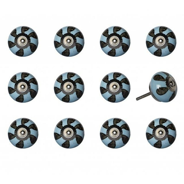 1.5" x 1.5" x 1.5" Ceramic/Metal Multicolor 12 Pack Knob