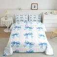 thumbnail image 2 of Feelyou Girly Blue Bowknot Queen Comforter Set, Princess Watercolor Bow-tie Bedding Sets, Teens Kids Girls Women Reversible Bedding Comforter Set, Lightweight Room Decor, 3 Pieces, 2 of 8