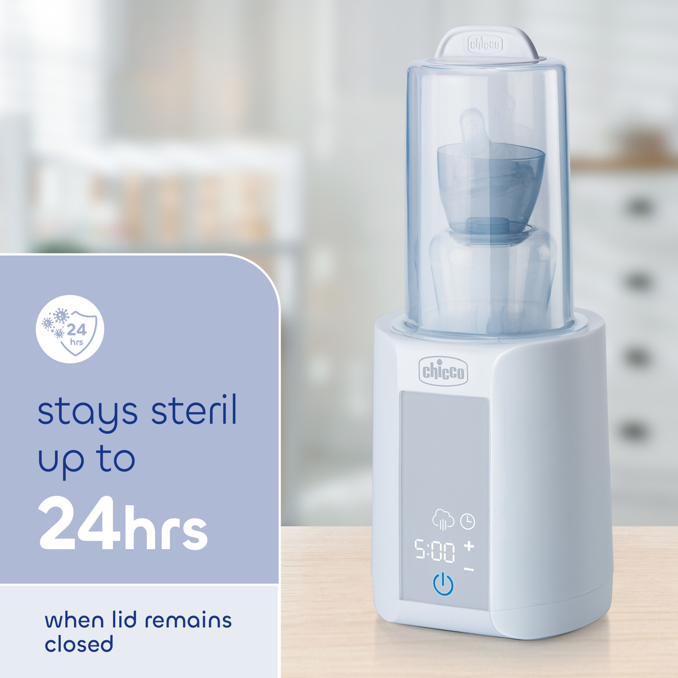 Chicco Digital Bottle Warmer & Sterilizer, White photo 8